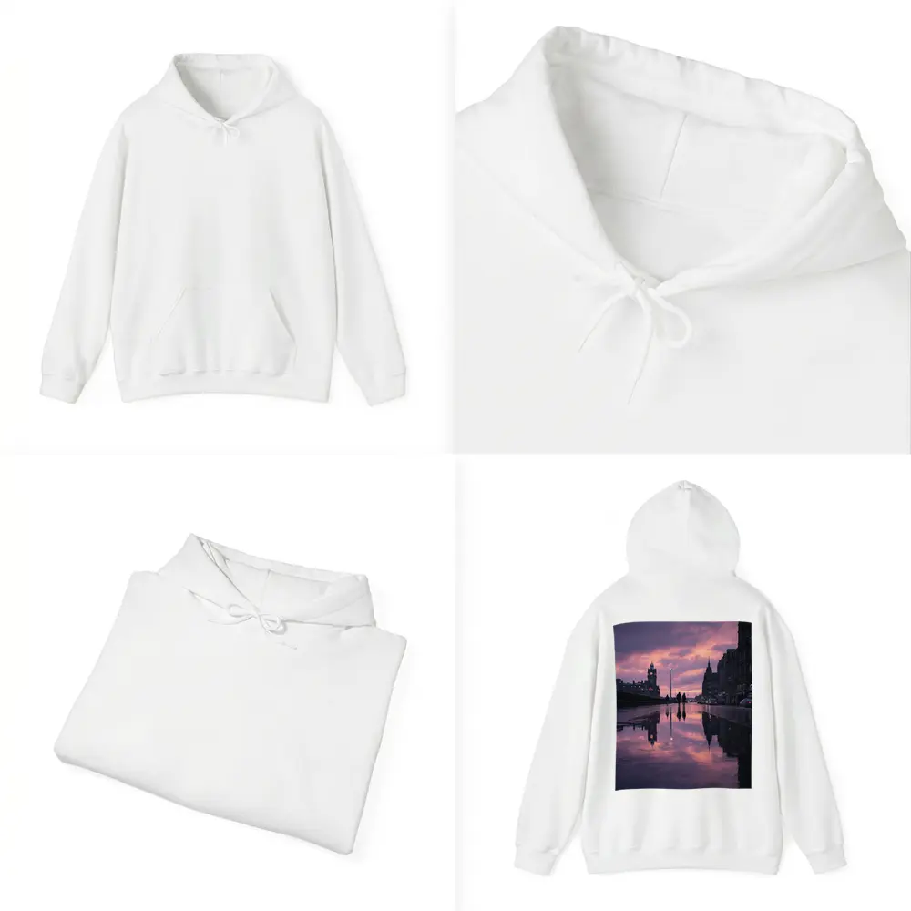 Edinburgh Princes Street Rainy Purple Sunset – Hoodies