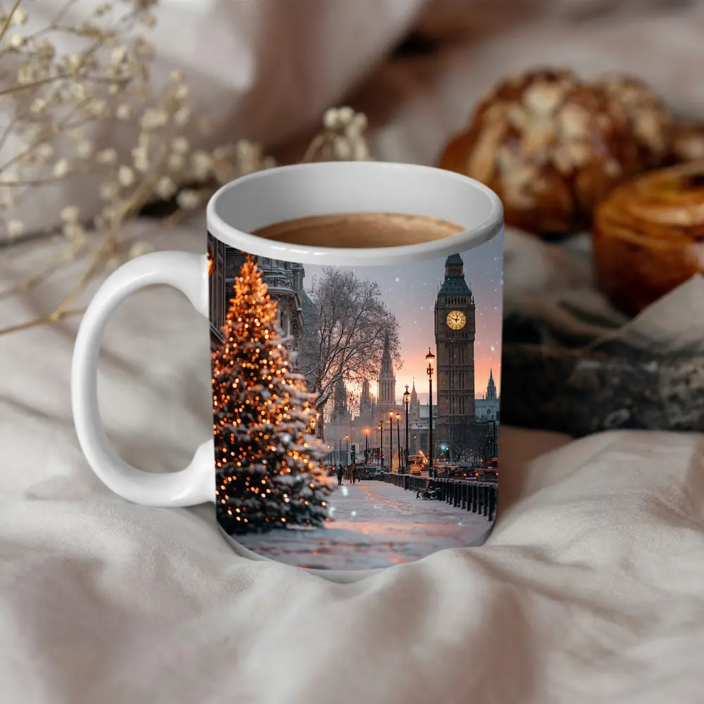 Big Ben London Snow Christmas Tree Winter – Mugs