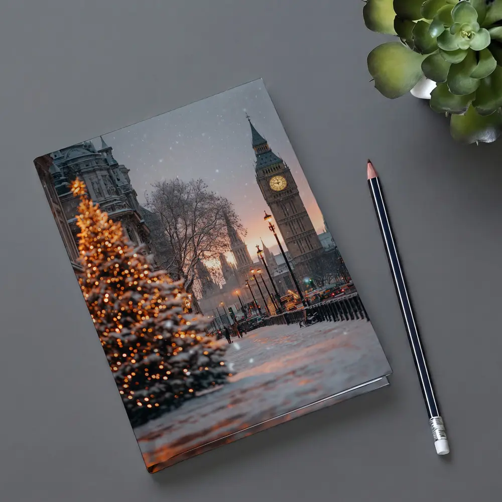 Big Ben London Snow Christmas Tree Winter – Notebooks