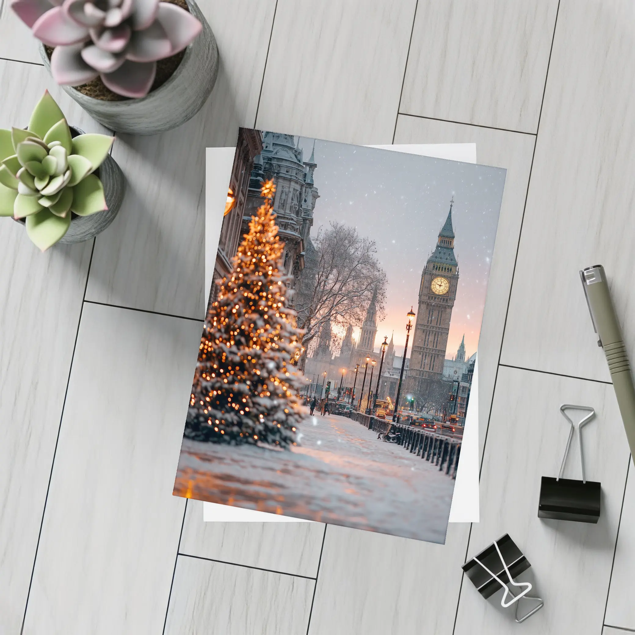 Big Ben London Snow Christmas Tree Winter – Postcards