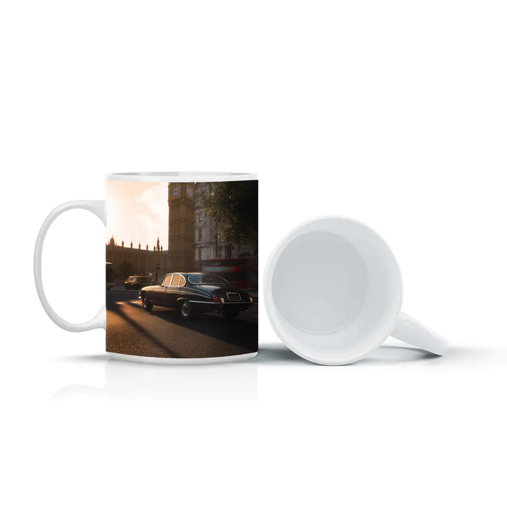 Jaguar E-Type Classic Car Big Ben London – Mugs