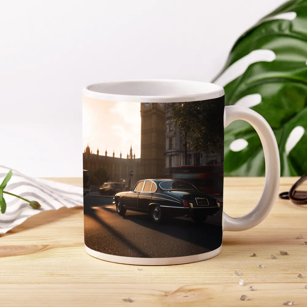 Jaguar E-Type Classic Car Big Ben London – Mugs
