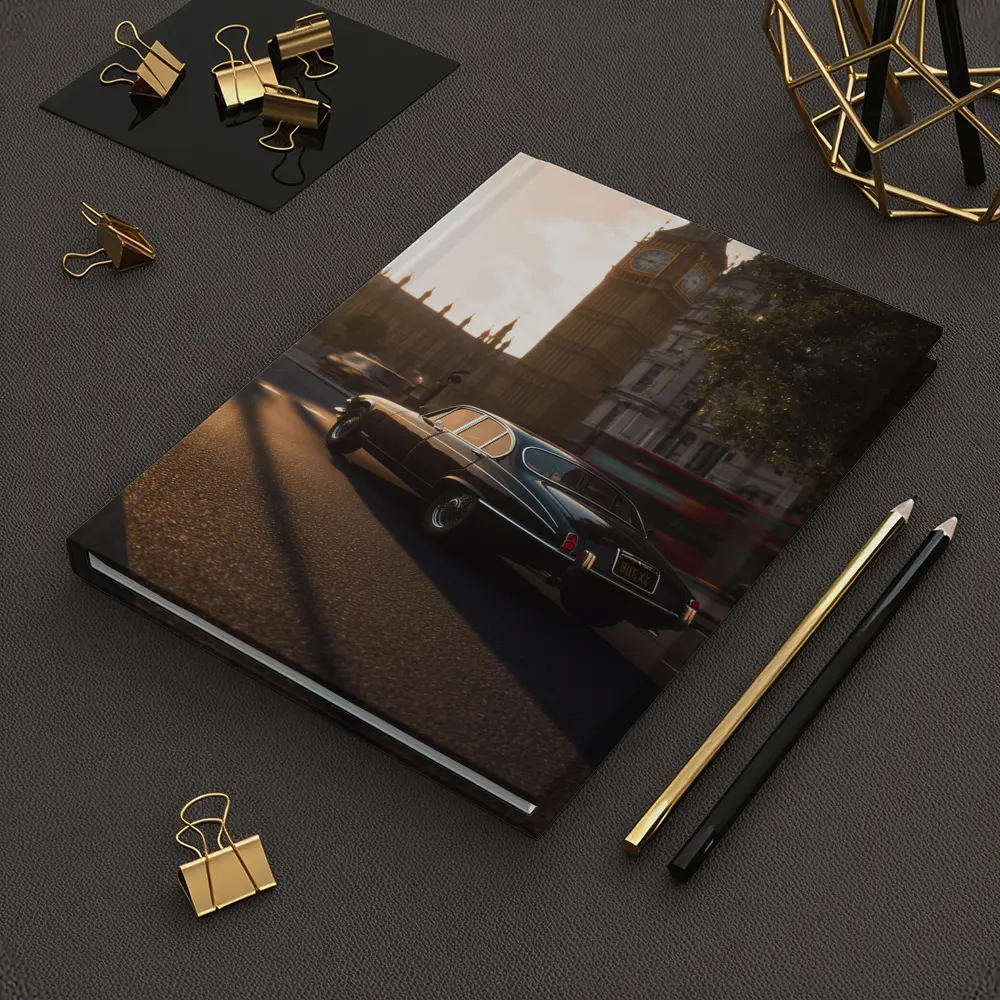 Jaguar E-Type Classic Car Big Ben London – Notebooks