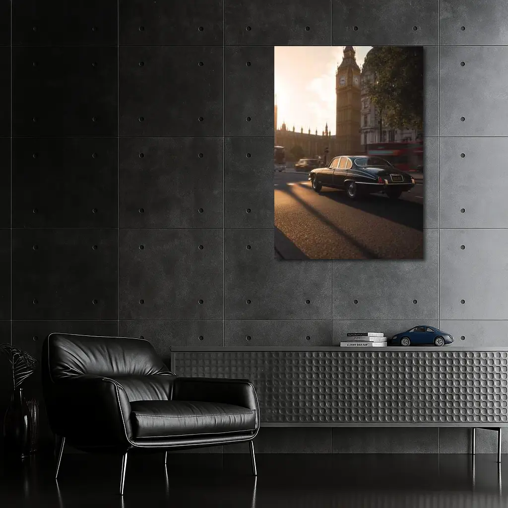 Jaguar E-Type Classic Car Big Ben London – Wall Art