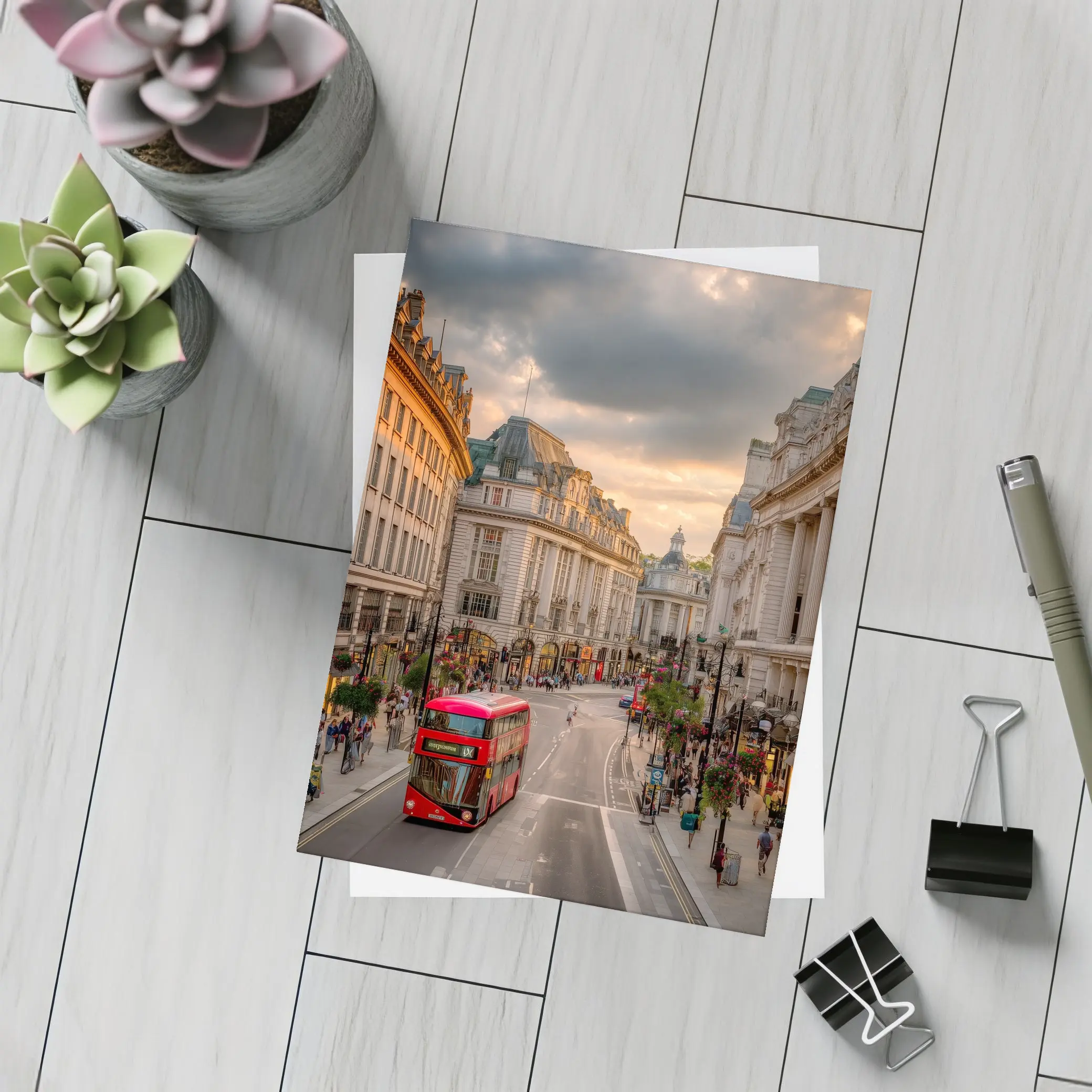 London Regent Street Red Double Decker Bus – Postcards