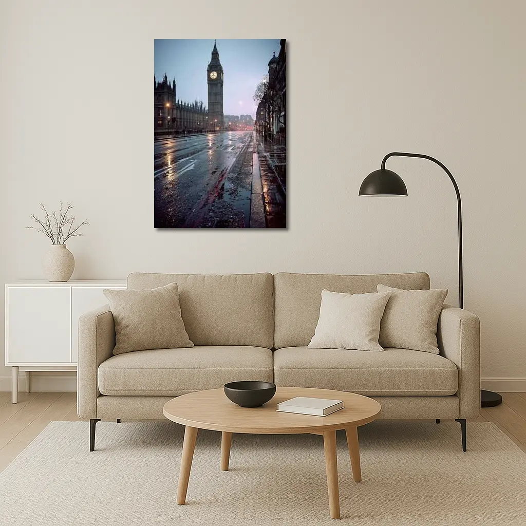 Big Ben Rainy Night London Street – Wall Art
