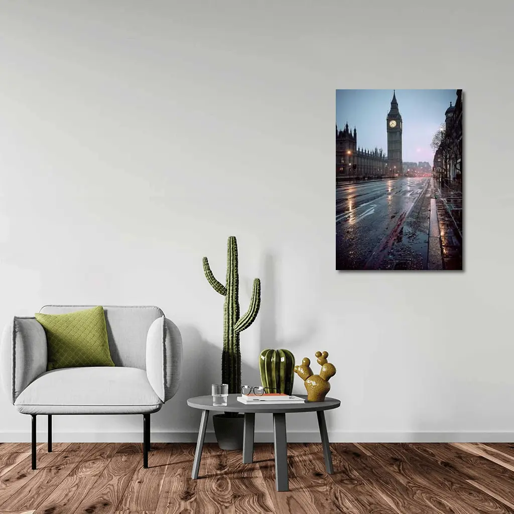 Big Ben Rainy Night London Street – Wall Art