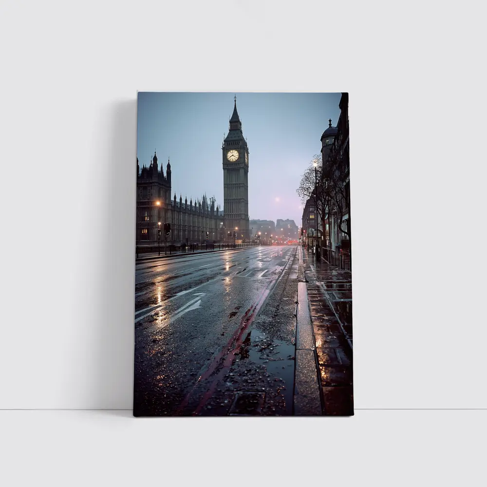 Big Ben Rainy Night London Street – Wall Art