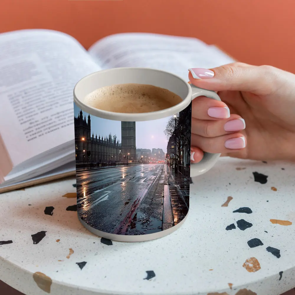 Big Ben Rainy Night London Street – Mugs