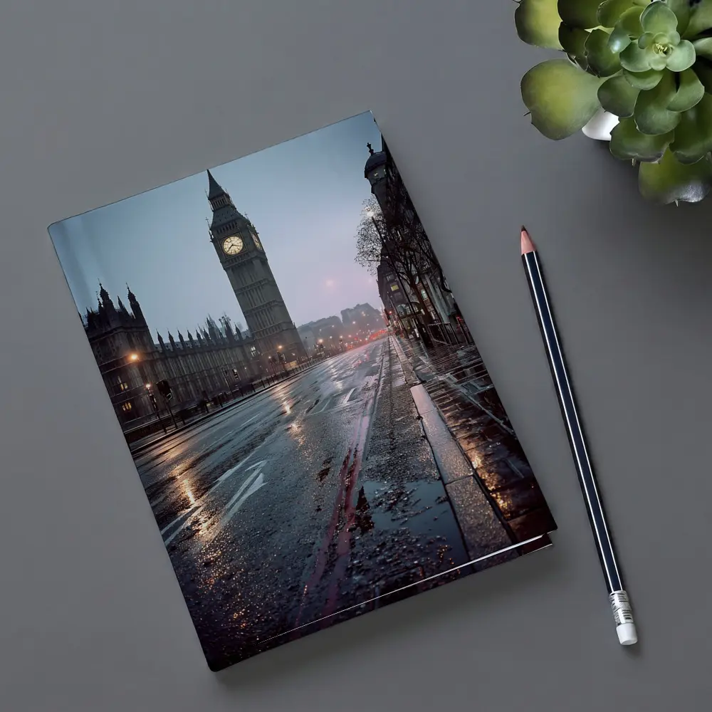 Big Ben Rainy Night London Street – Notebooks