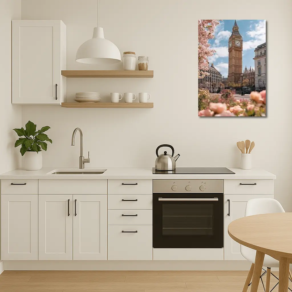 Big Ben London Spring Pink Flowers – Wall Art