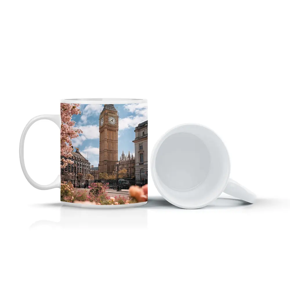 Big Ben London Spring Pink Flowers – Mugs