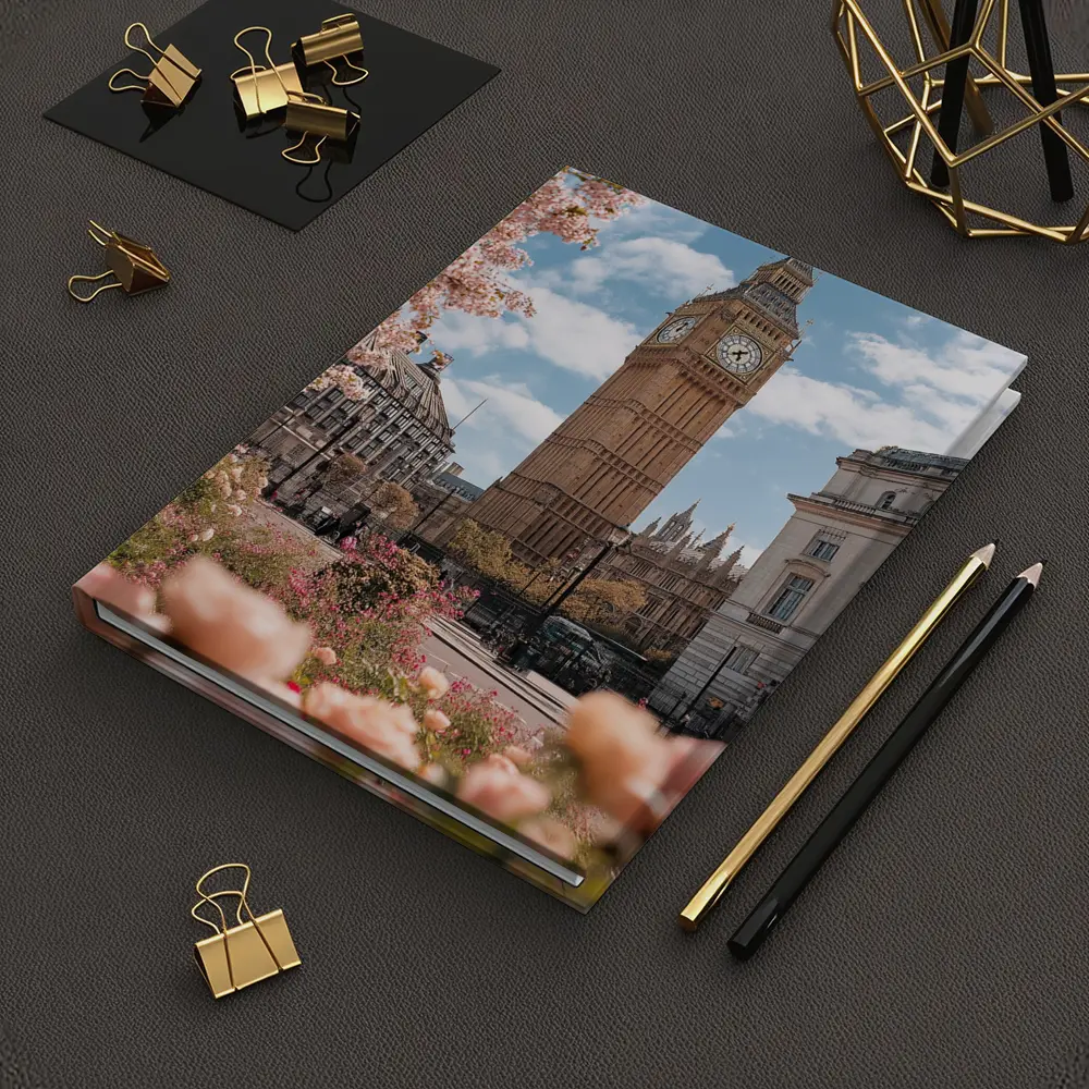 Big Ben London Spring Pink Flowers – Notebooks