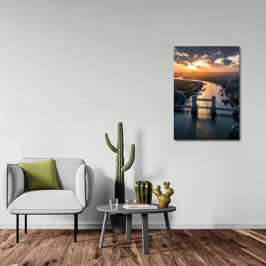 Tower Bridge London Aerial Sunset View – Wall Art
