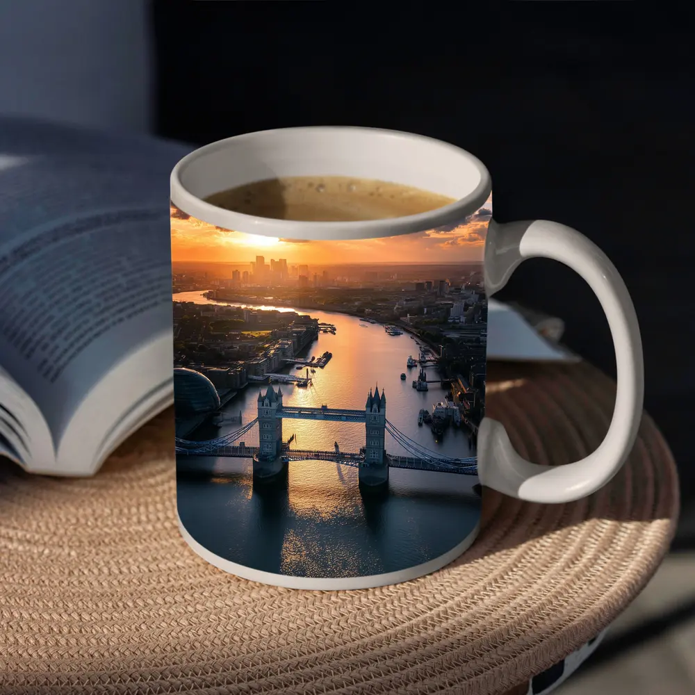Tower Bridge London Aerial Sunset View – Mugs