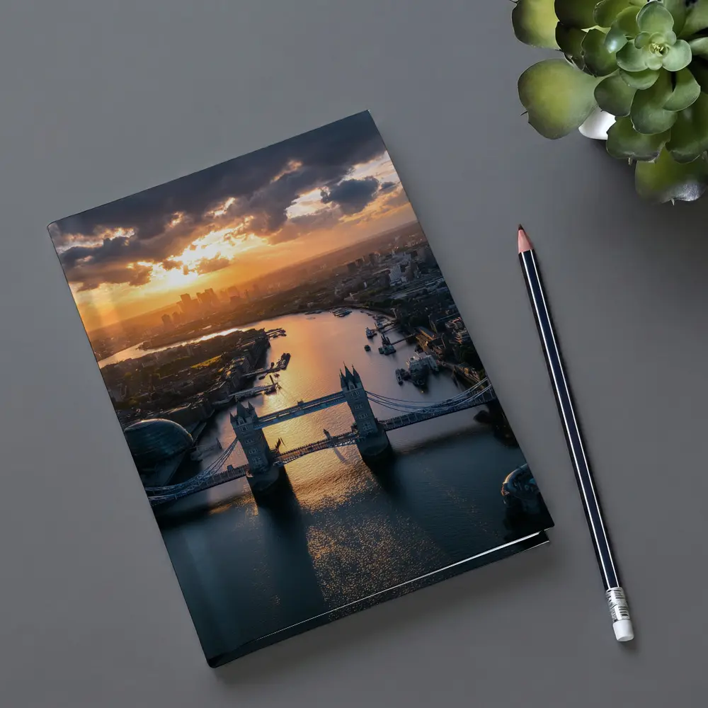 Tower Bridge London Aerial Sunset View – Notebooks