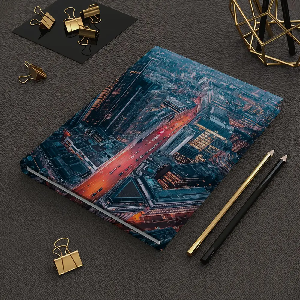London City Skyline Aerial Dusk View – Notebooks
