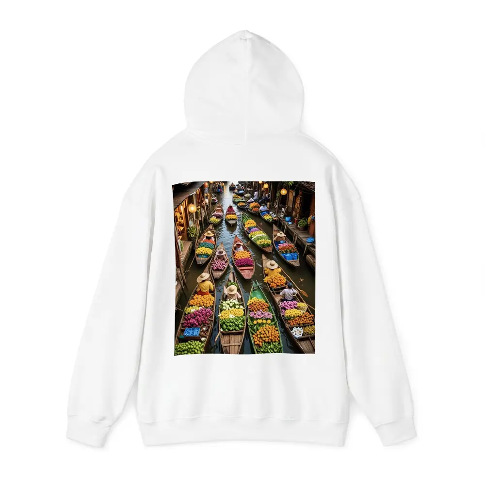 Thailand Floating Market Canal Boats Flowers – Hoodies