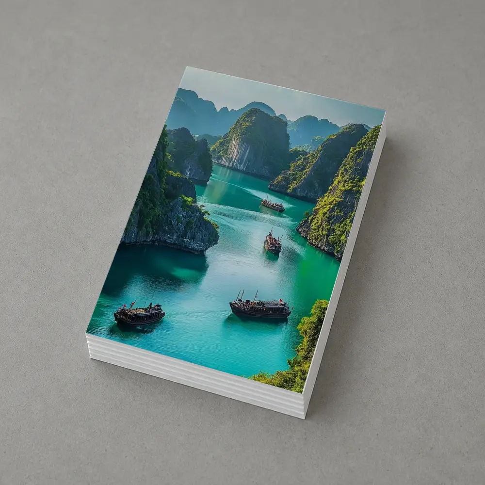 Ha Long Bay Karst Cliffs Traditional Boats Vietnam – Postcards