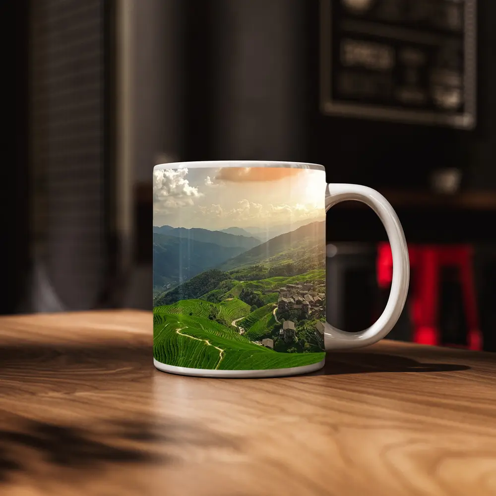 Green Rice Terraces Mountain Village China – Mugs