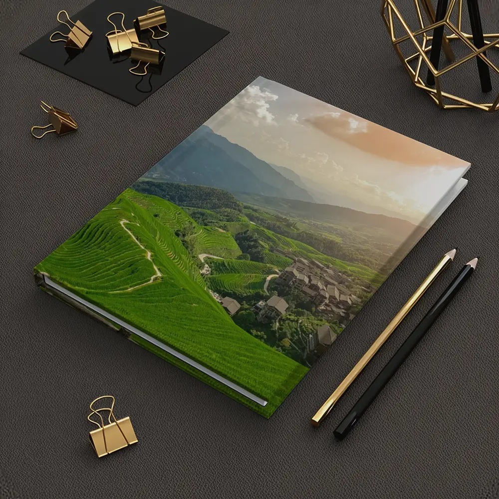 Green Rice Terraces Mountain Village China – Notebooks