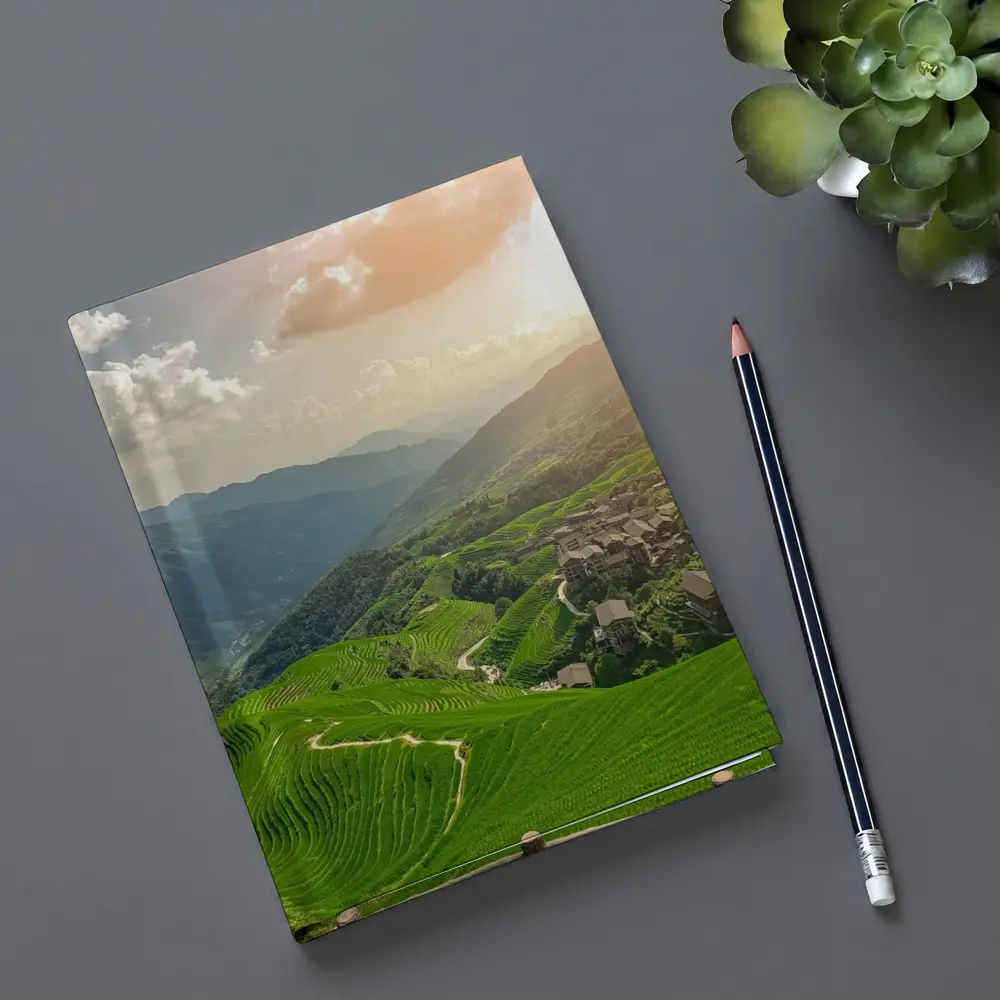 Green Rice Terraces Mountain Village China – Notebooks
