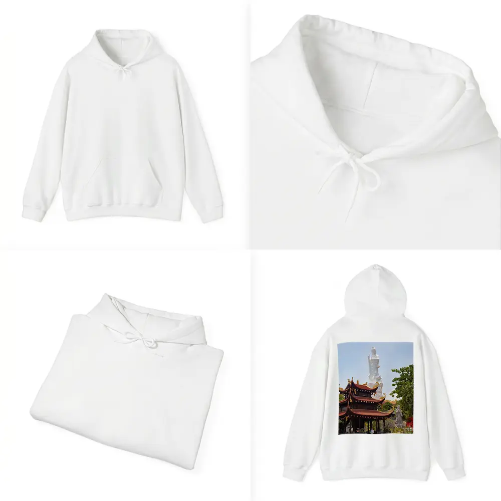 Guanyin Statue Buddhist Temple Vietnam Blue Sky – Hoodies