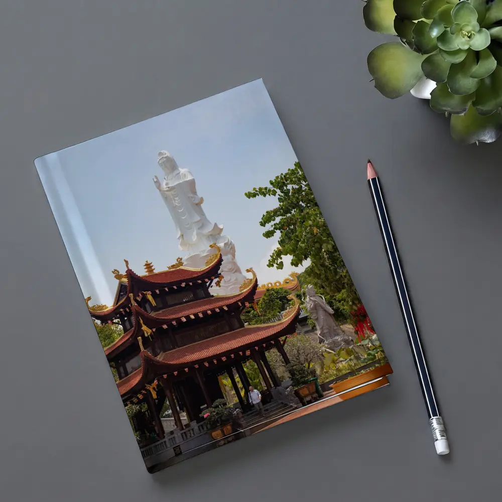 Guanyin Statue Buddhist Temple Vietnam Blue Sky – Notebooks
