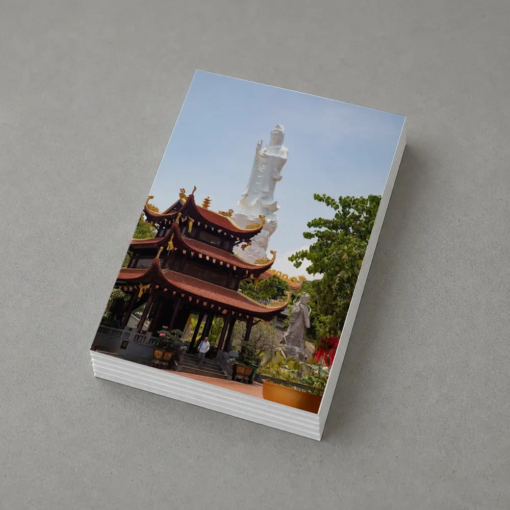 Guanyin Statue Buddhist Temple Vietnam Blue Sky – Postcards