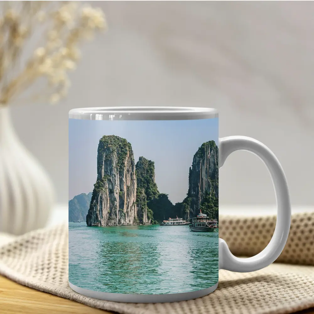 Ha Long Bay Limestone Karsts Teal Water – Mugs