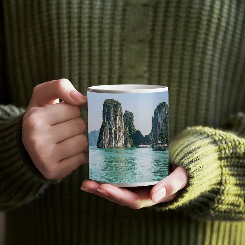 Ha Long Bay Limestone Karsts Teal Water – Mugs