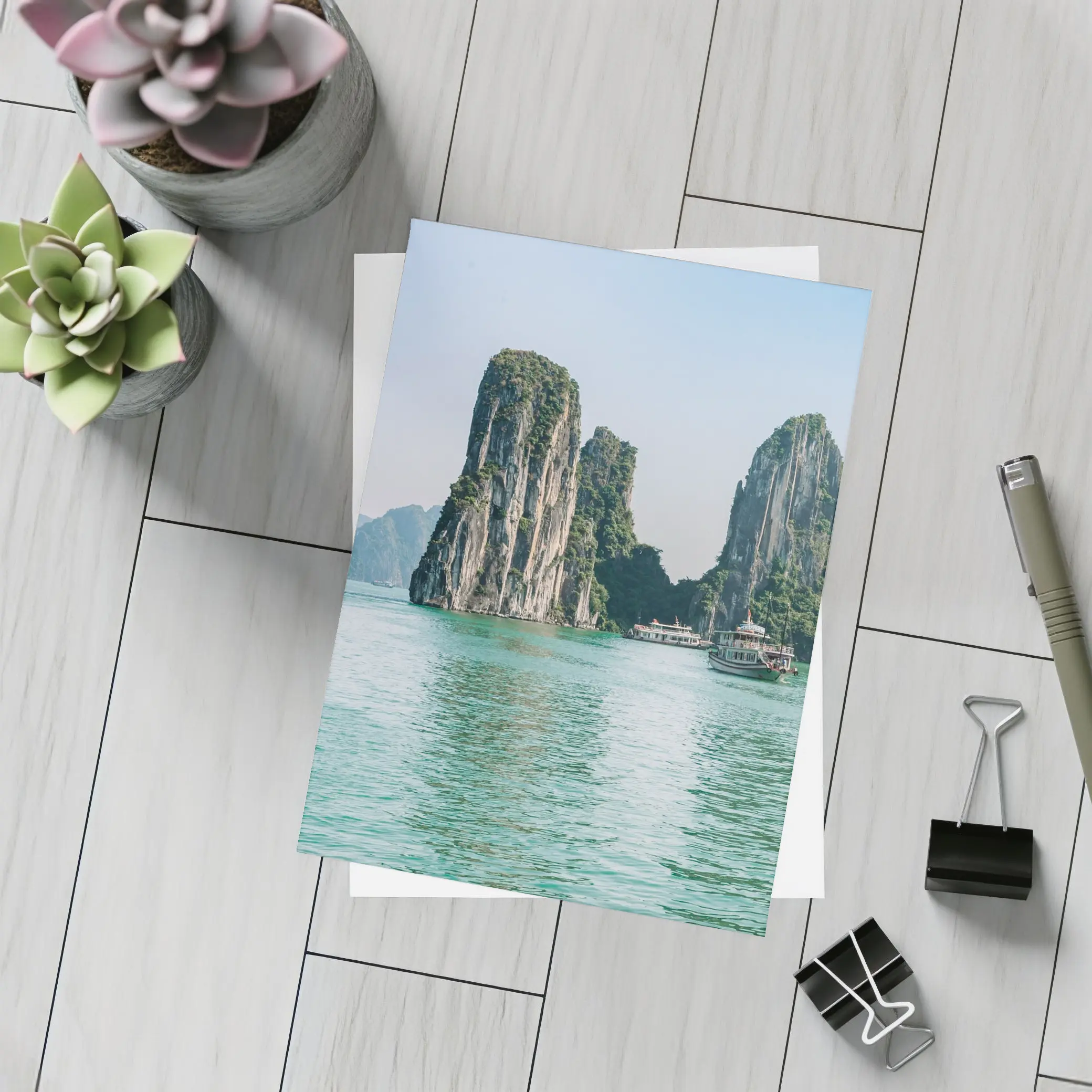 Ha Long Bay Limestone Karsts Teal Water – Postcards