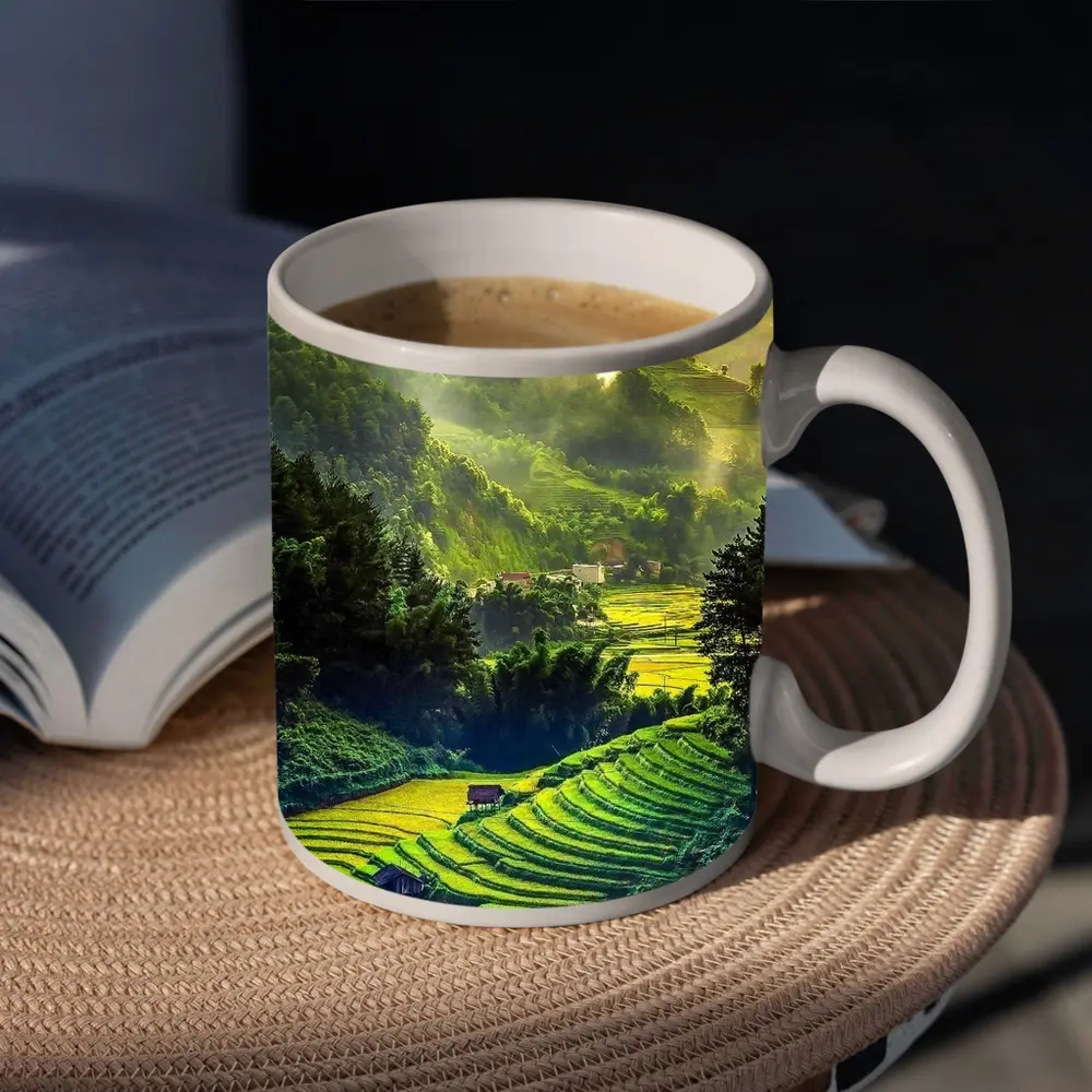 Terraced Rice Fields Green Mountain Valley – Mugs