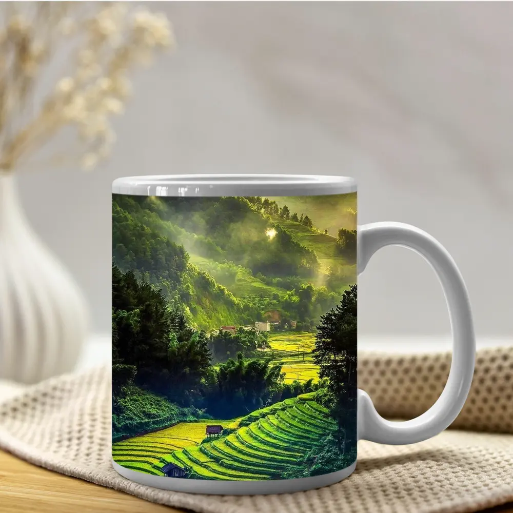 Terraced Rice Fields Green Mountain Valley – Mugs