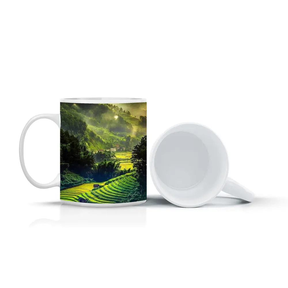 Terraced Rice Fields Green Mountain Valley – Mugs
