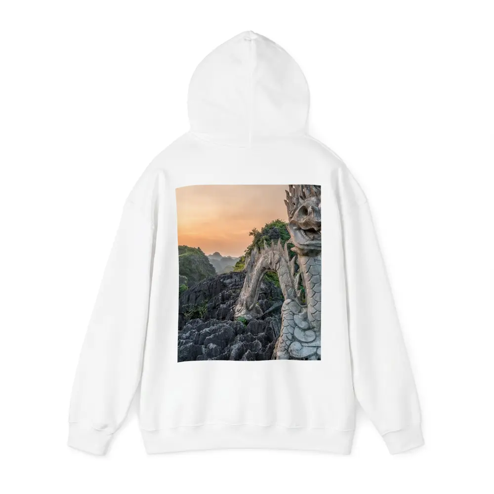 Dragon Statue Rocky Karst Mountains Sunset Vietnam – Hoodies