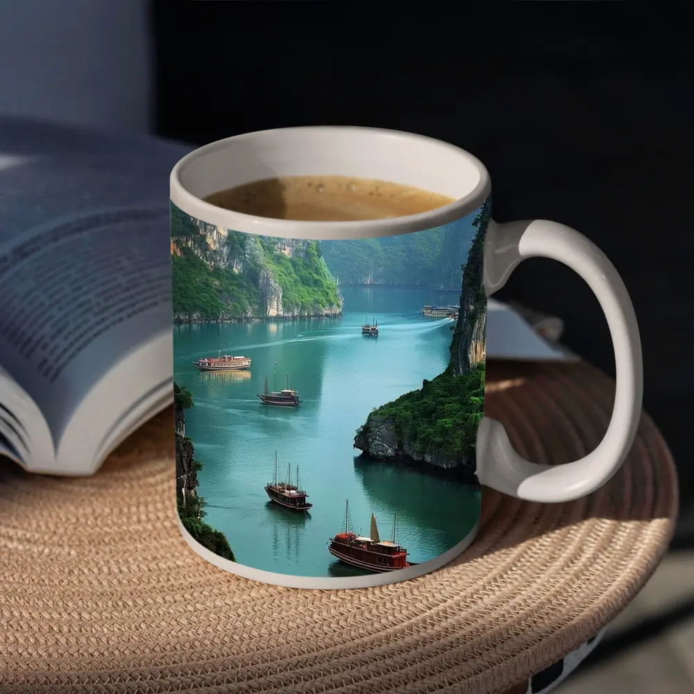 Ha Long Bay Karst Mountains Boats Vietnam – Mugs