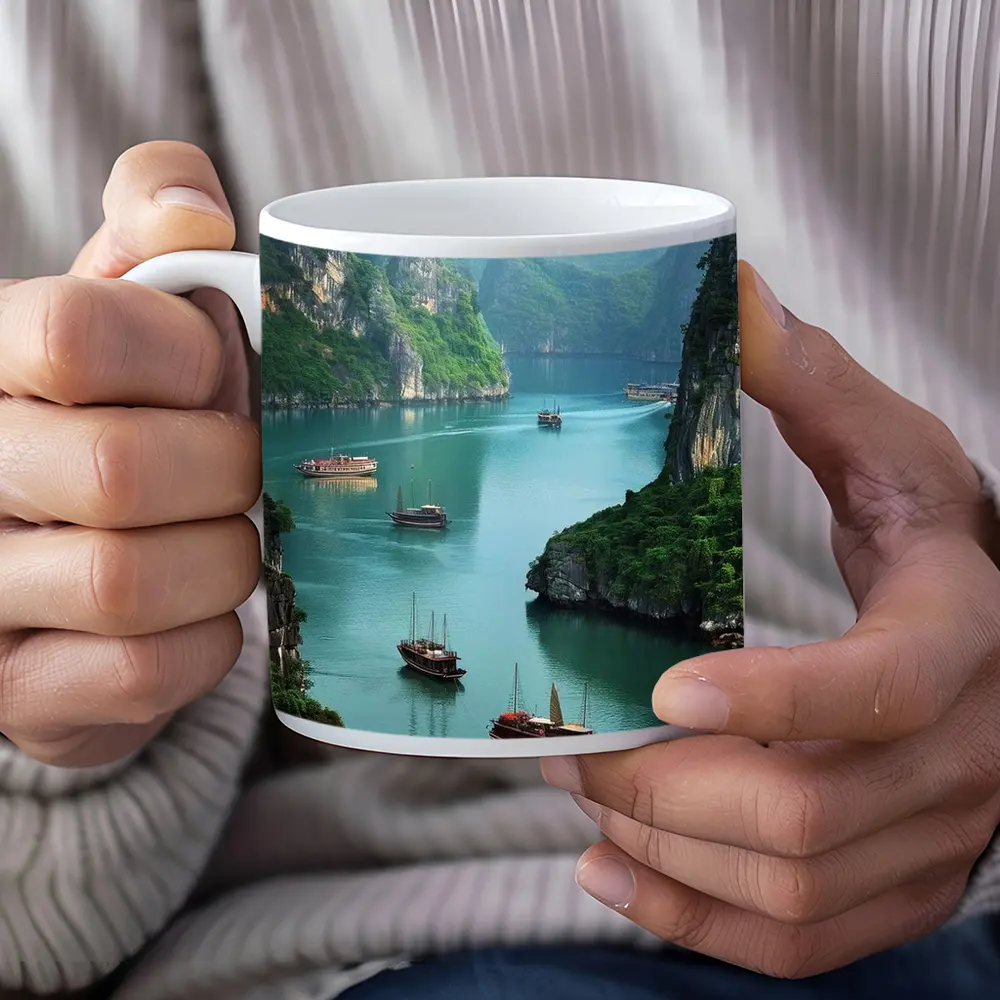 Ha Long Bay Karst Mountains Boats Vietnam – Mugs