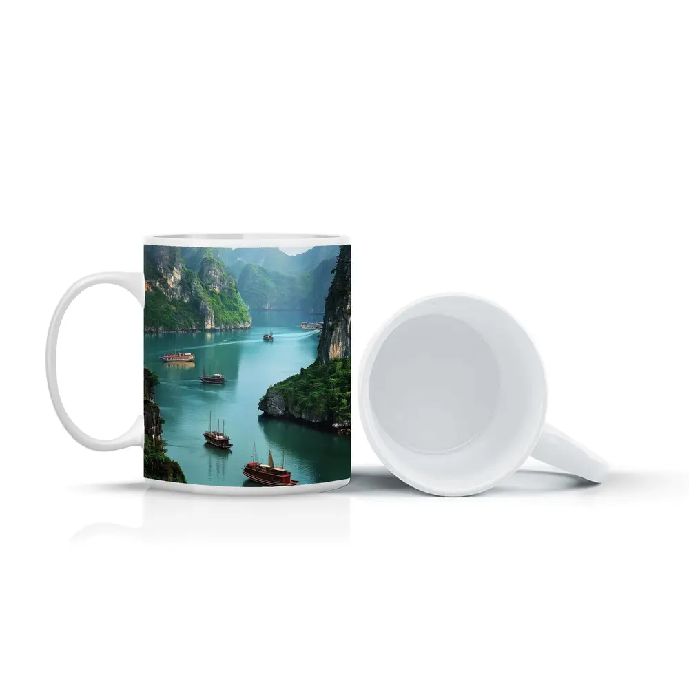 Ha Long Bay Karst Mountains Boats Vietnam – Mugs