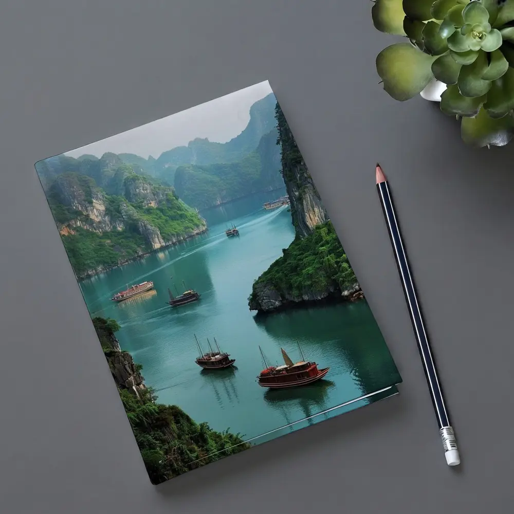 Ha Long Bay Karst Mountains Boats Vietnam – Notebooks