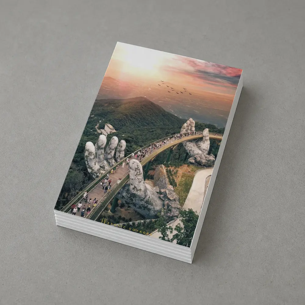 Golden Bridge Giant Hands Vietnam Sunset – Postcards
