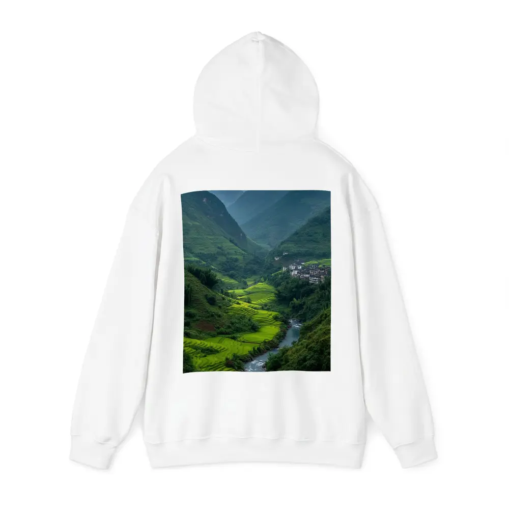 Green Rice Fields Valley Mountain River – Hoodies
