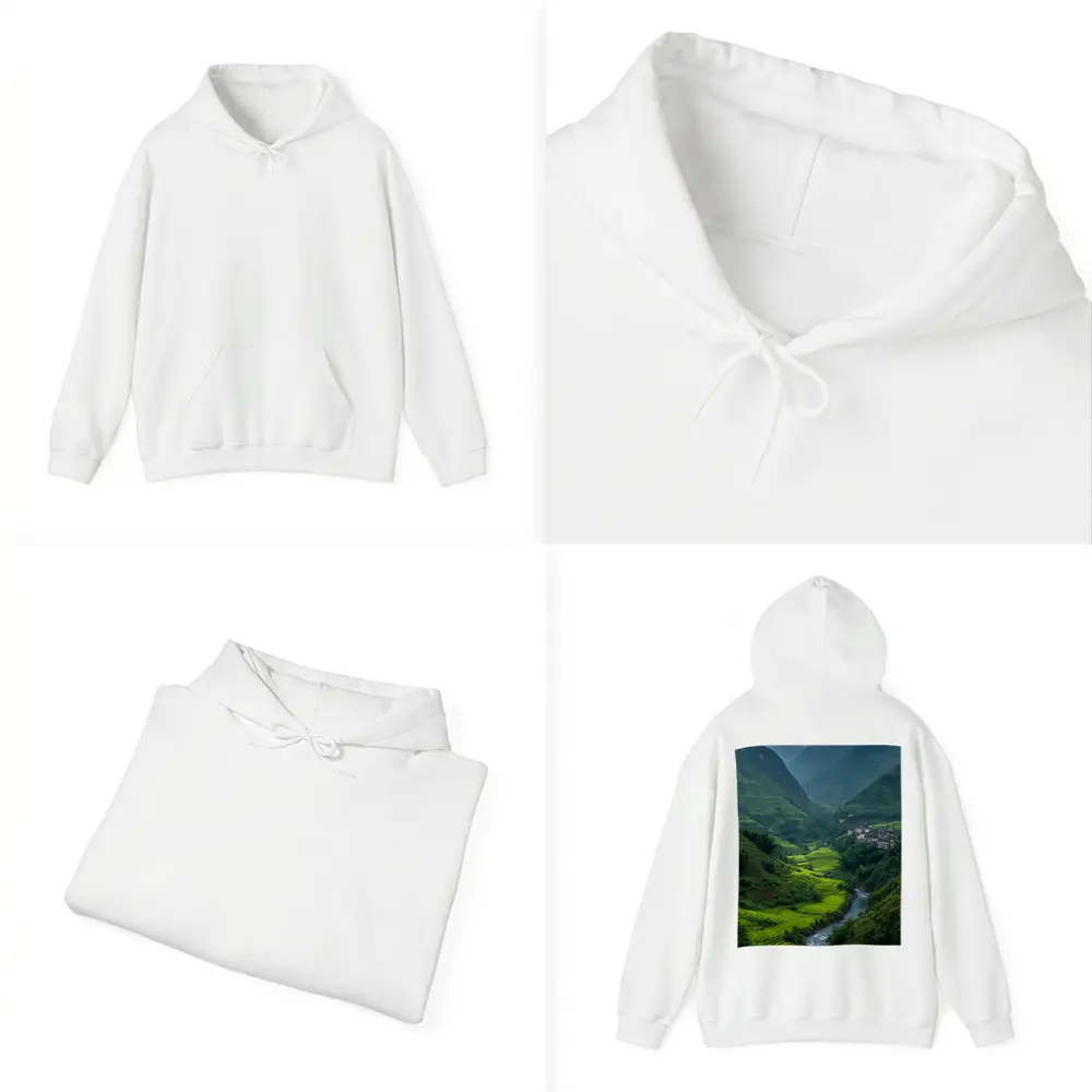 Green Rice Fields Valley Mountain River – Hoodies
