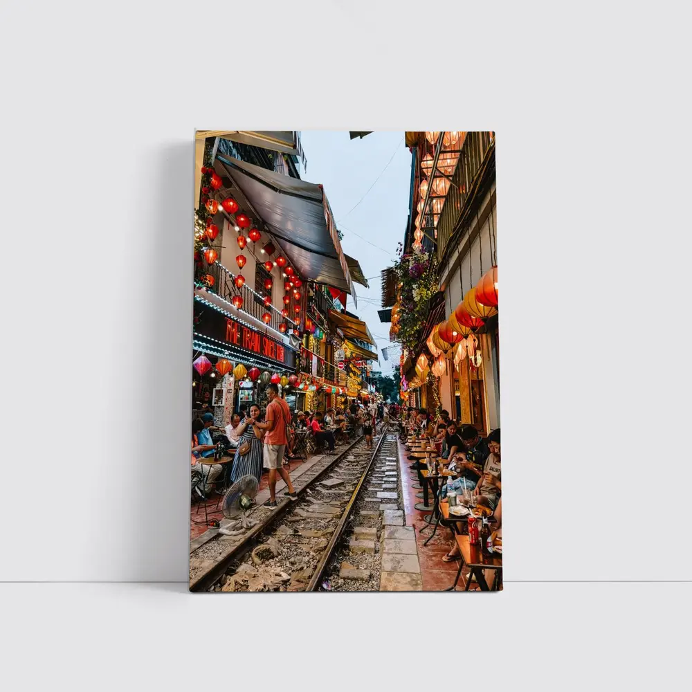 Hanoi Train Street Red Lanterns Vietnam – Wall Art