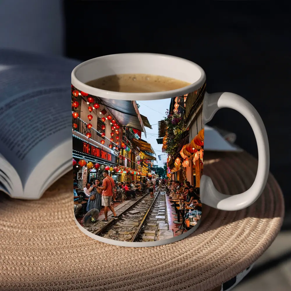 Hanoi Train Street Red Lanterns Vietnam – Mugs