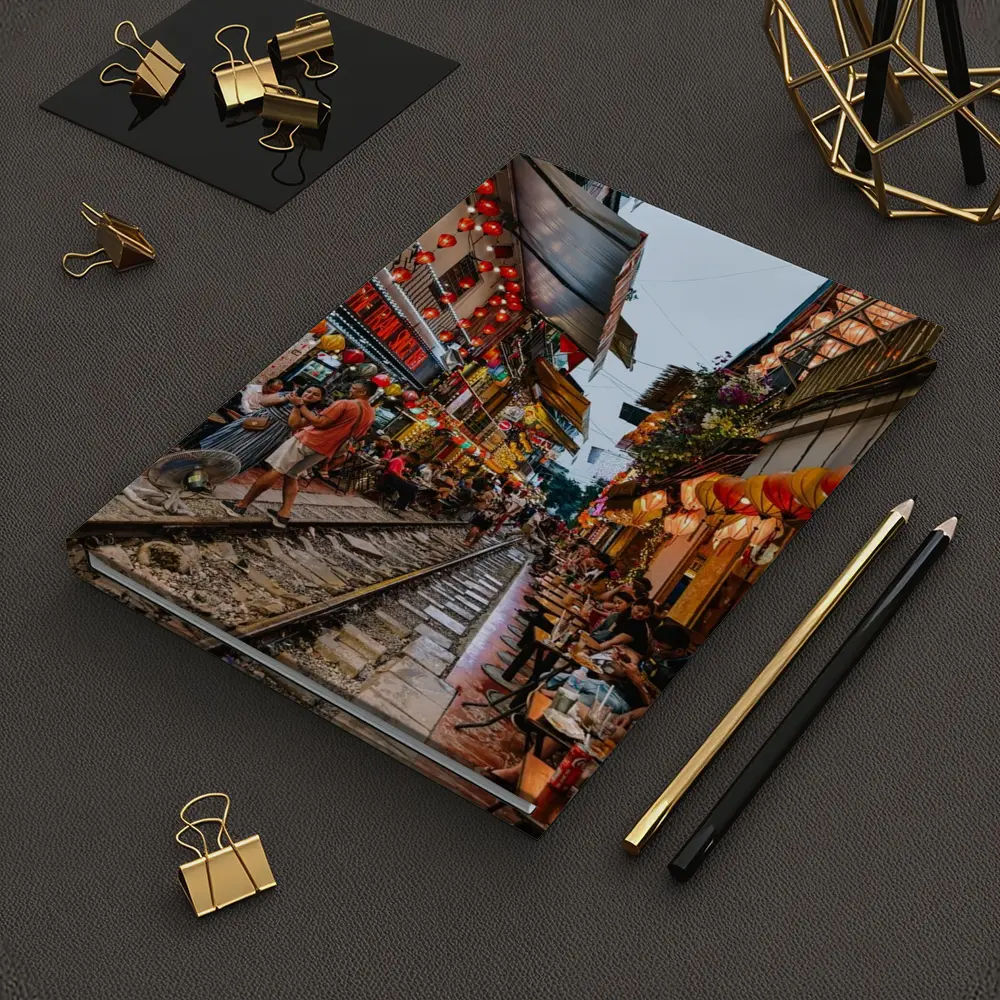 Hanoi Train Street Red Lanterns Vietnam – Notebooks