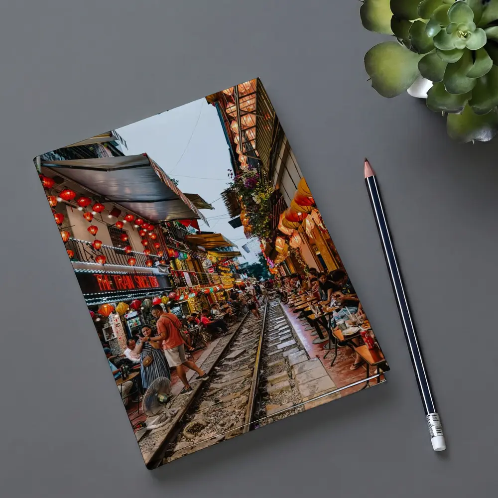 Hanoi Train Street Red Lanterns Vietnam – Notebooks
