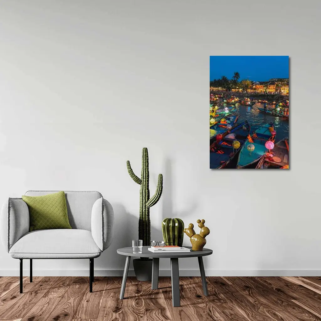 Hoi An Lantern Boats on River Night – Wall Art