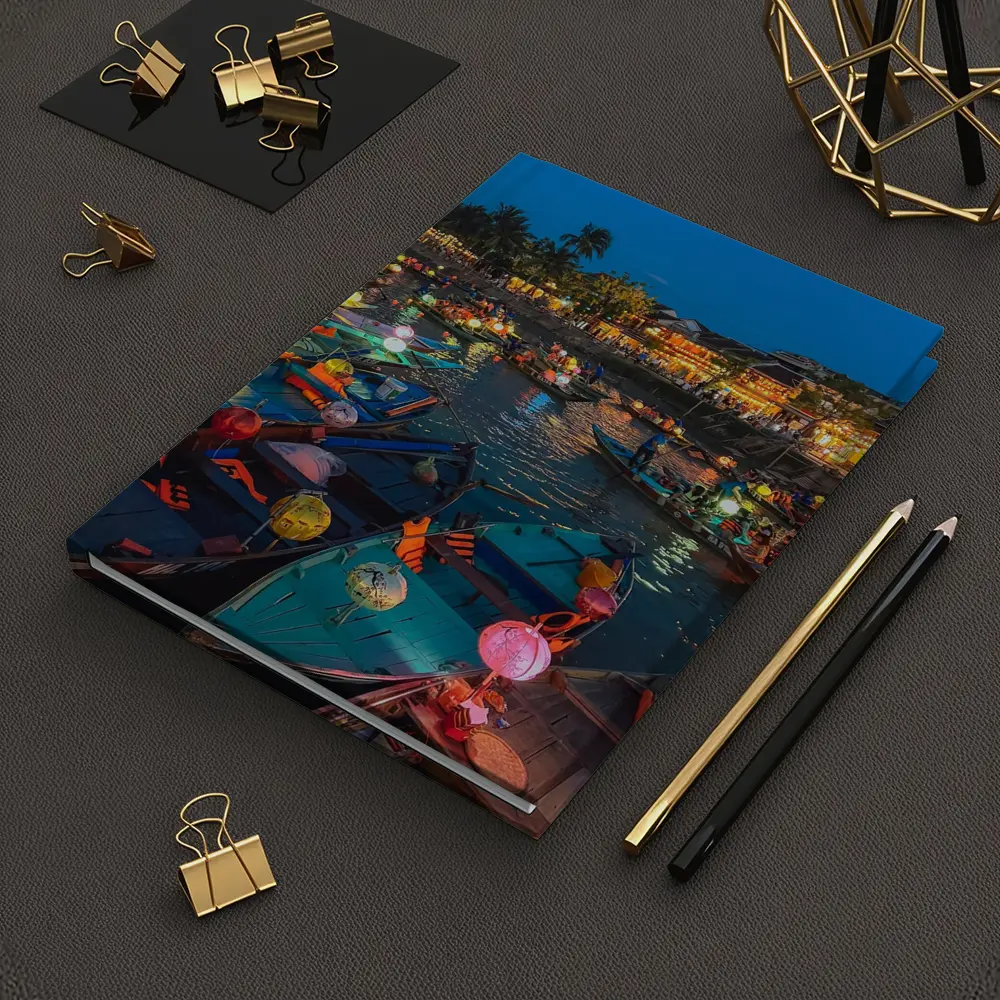 Hoi An Lantern Boats on River Night – Notebooks