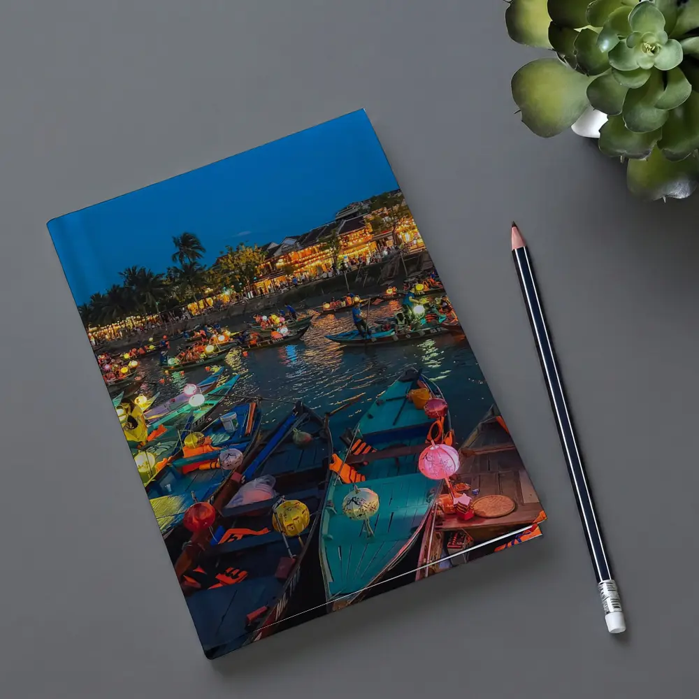 Hoi An Lantern Boats on River Night – Notebooks